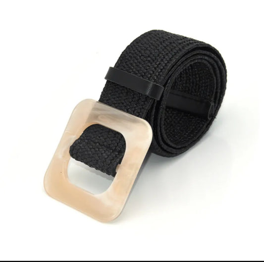 Cinturón tejido negro