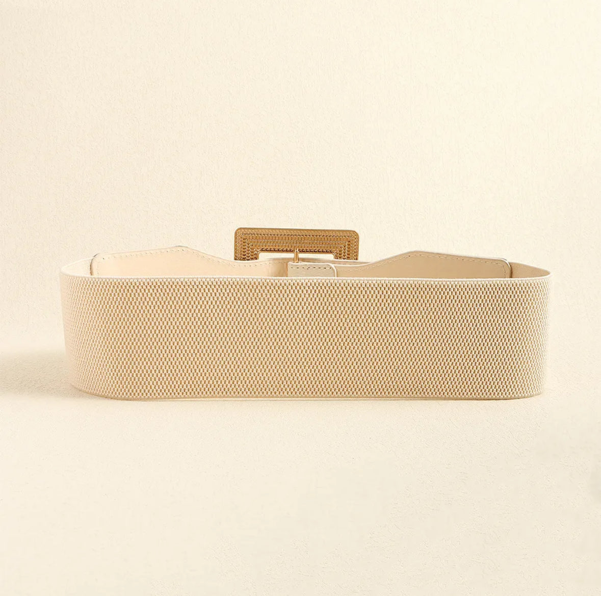 Cinturón hebilla ancha (beige)