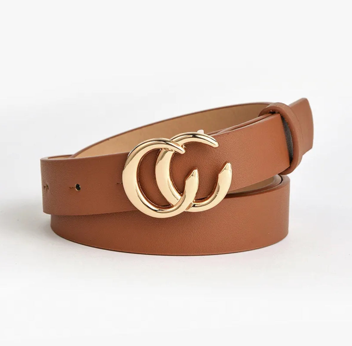 Cinturón casual de moda marrón caramelo