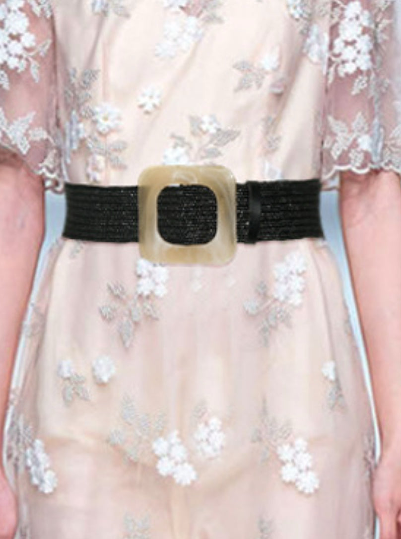 Cinturón tejido negro