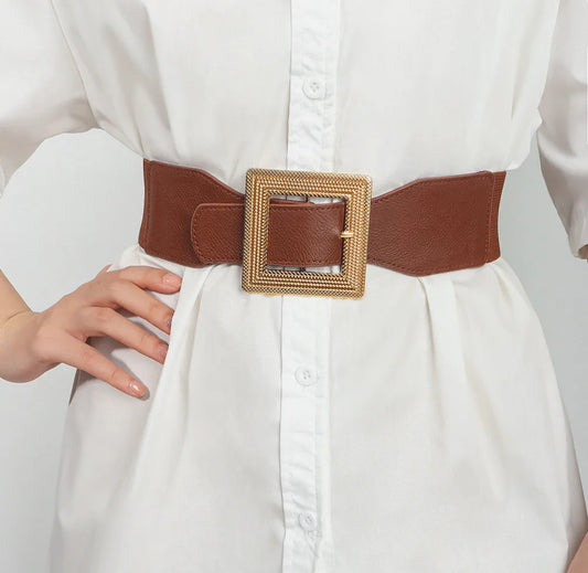 Cinturón cuero sintético (Brown caramelo)