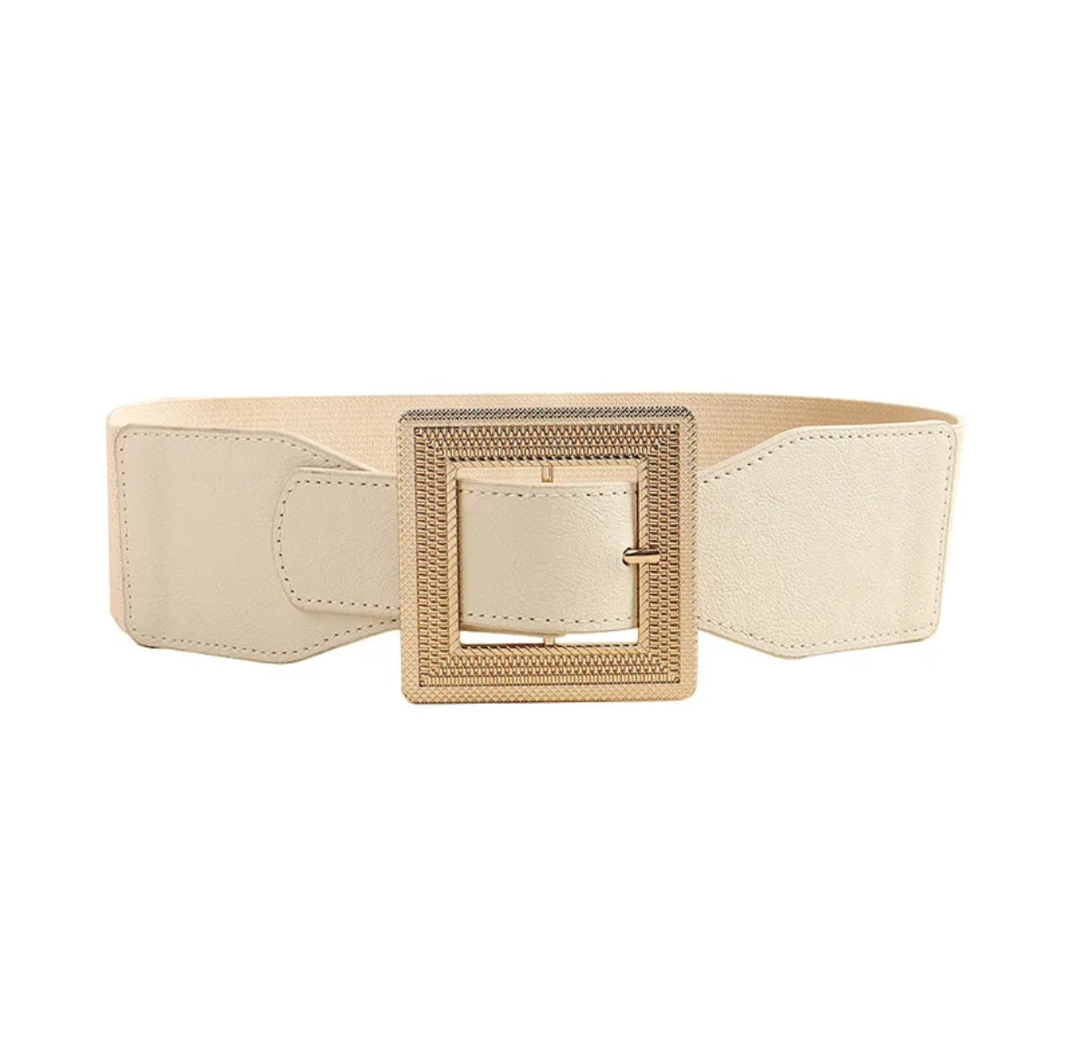 Cinturón hebilla ancha (beige)