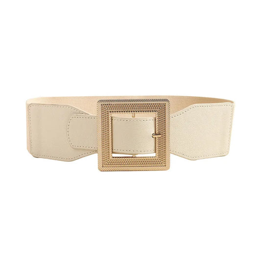 Cinturón hebilla ancha (beige)